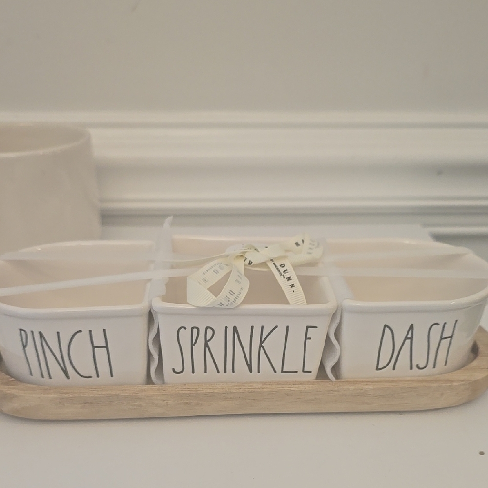 Rae Dunn Ceramic Spice Holder Set